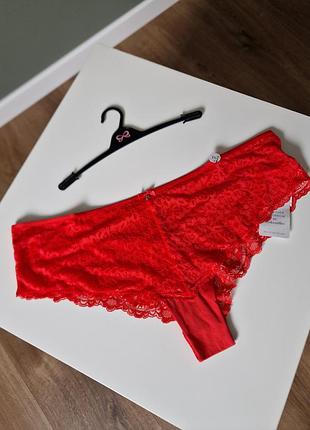 Червоні трусики бразиліана плюс сайз мереживні hunkemoller 2xl uk 16 46 48