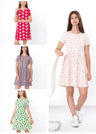 Стильна підліткова сукня принтована з кактусами, плаття літнє для дівчаток підлітків , сарафан легкий бавовняний літній