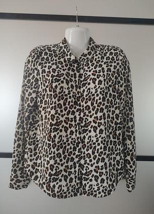 Леопардовая блузка,рубашка pimkie,размер м,стан идеальный