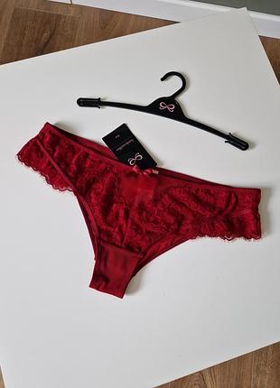 Трусики бразиліана червоні сіточка hunkemoller 38 40 m l uk 10