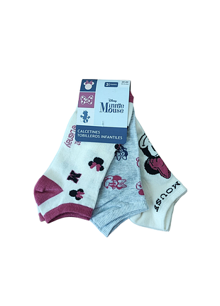 Набор детских коротких носков для девочки (3 пары) disney разноцветный (25060720)