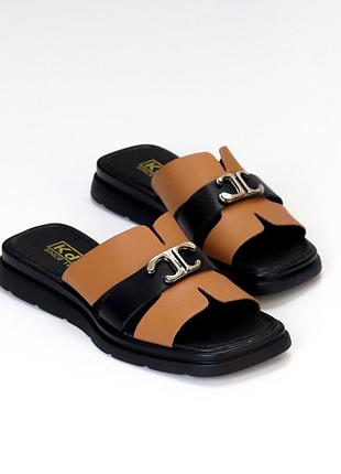 Шлепанцы кожа