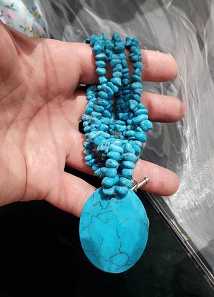 Ожерелье имитация бирюзы