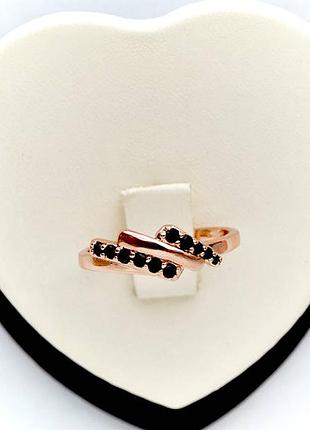 Позолочене кільце каблучка чорні камені медичне золото позолоченное кольцо черные камни медзолото