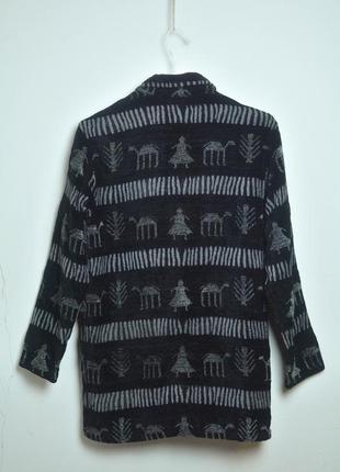 Винтажная куртка кофта черно серая с узором велюровая chicos design vintage скидки 1+1=33 фото