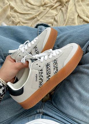 Кросівки adidas samba xlg beige leo black gum sole platform