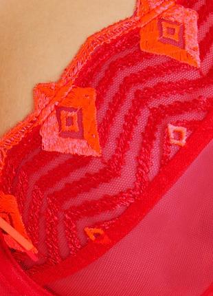 Кружевной красный комплект нижнего белья freya 65f/g+m, 70e/f+m2 фото