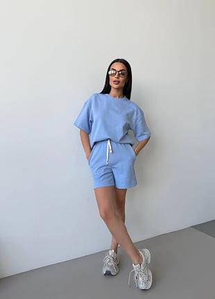 Якісний котоновий костюм двійка шорти та футболка