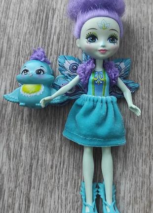 Лялечка enchantimals ентентималс павич петтер із вихованцем