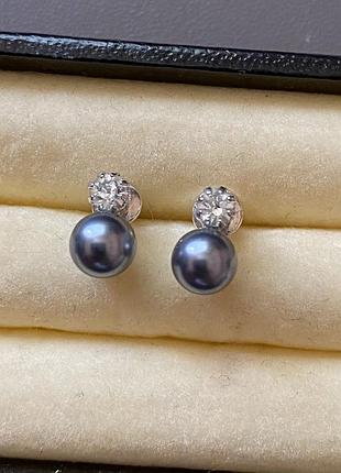 Вінтажні сережки з штучними перлами і кристалами