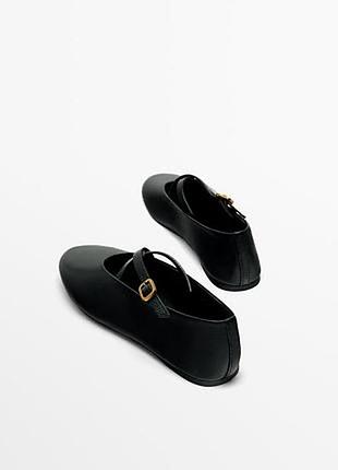 Кожаные балетки massimo dutti
