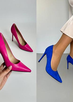 Туфли женские на шпильке экокожа/экозамша