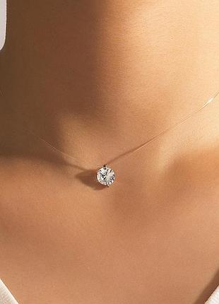 Кристалл на леске силиконовой чокер на шею кристаллл на леске