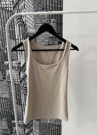 Базова майка zara бежева майка зара жіноча