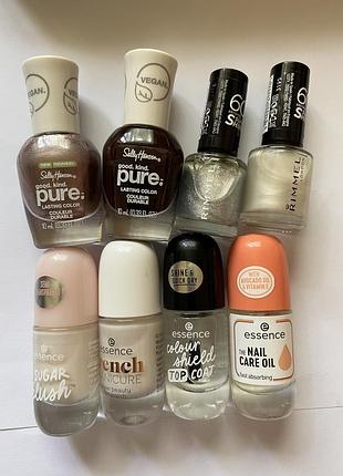Великий лот лаків для нігтів sally hansen rimmel essence