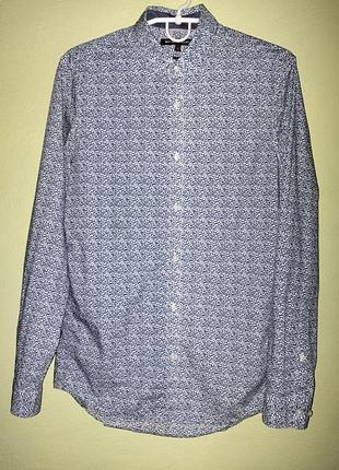 Синяя мужская рубашка рубашка michael kors на длинный рукав