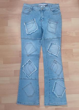 Джинсы в стиле хиппе с латками stefano kevin xl 40-42