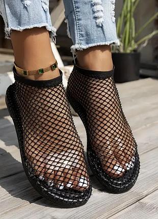 Стильні босоніжки-сіточка