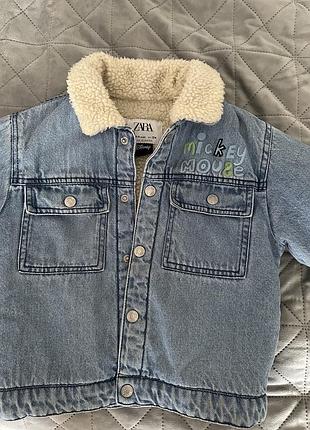Дитяча джинсова куртка zara x disney
