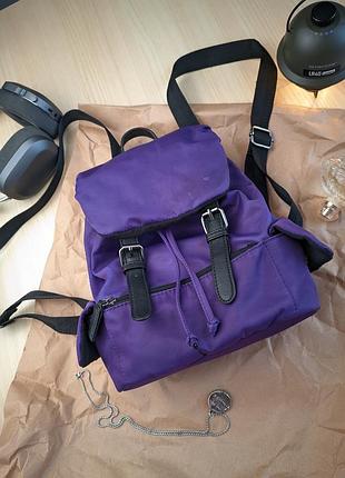 Рюкзак фиолетовый мини нейлон городской маленький сумка мешок затягивается