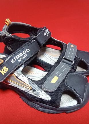 Босоножки для мальчиков,сандалии размер 34, стельки 21.5 см, кожаные стельки, спинопинатор, черневые