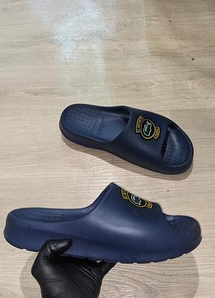 Оригинальные lacoste paris шлепки темно синие