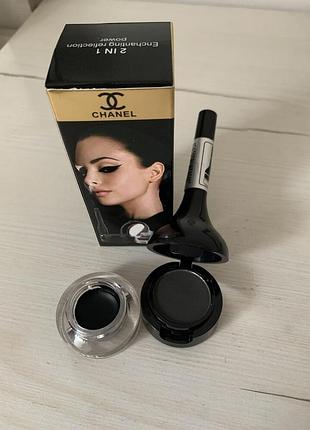 Тени для бровей + гелевая подводка chanel 2 в 1