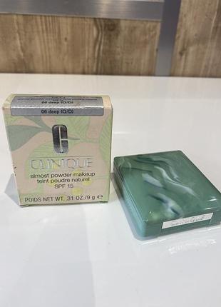 Clinique almost powder makeup spf15 # 06 deep, оригінал
