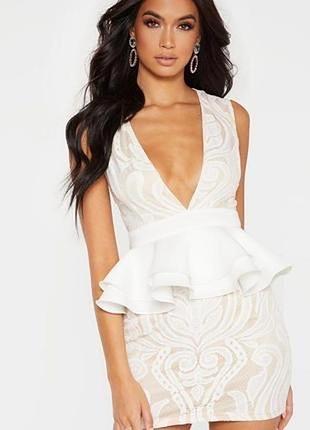 Міні сукня з баскою plt