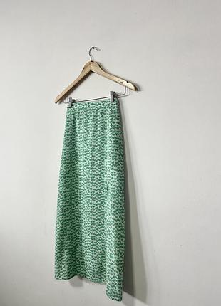 Меди юбка из натуральной ткани с разрезом h&amp;m🌿