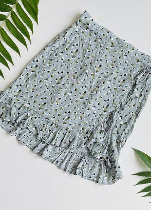 Легка літня спідниця на запах леопардовий принт