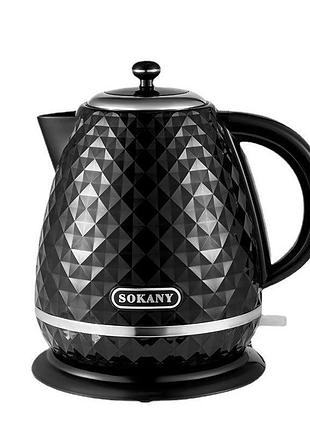 Чайник електричний sokany sk-1032 1.7 літра 2200 вт чорний