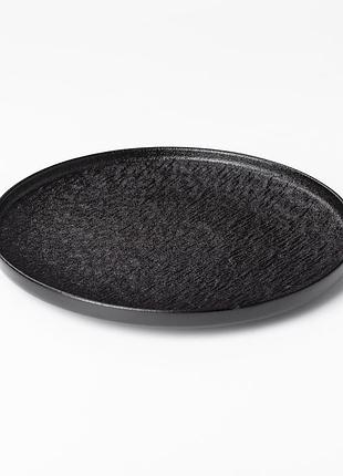Тарілка керамічна 25 см плоска чорна