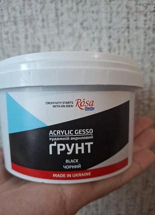 Художній акриловий ґрунт чорний_acrylic gesso black_