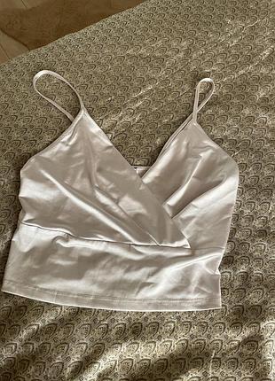 Майка топ zara на бретельках стильный летний классный