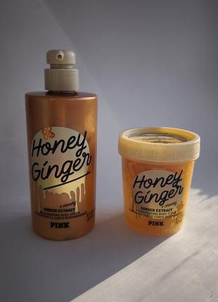 Набор victoria’s secret pink honey ginger | лосьон и скраб для тела