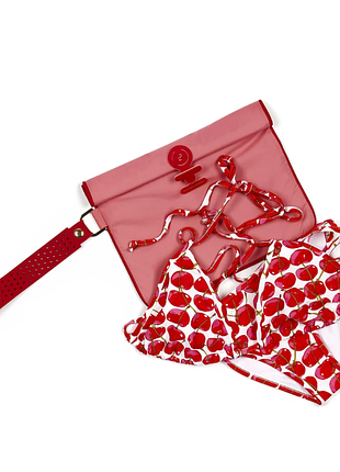 Wet bag small - пион/чили сумка для бассейна и пляжа la pochette3 фото