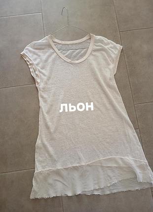 Италия удлиненная льняная футболка