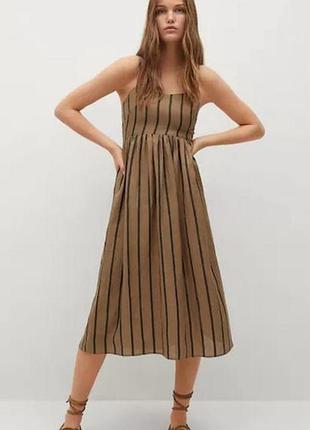 Новий жіночий лляний сарафан mango