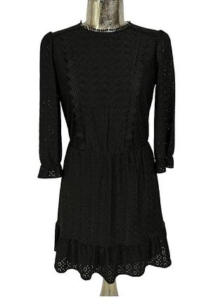 Сукня плаття сарафан чорне базове прошва імітація трендове святкове коктельне