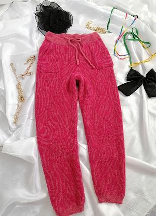 Брюки махровые плюшевые высокая посадка