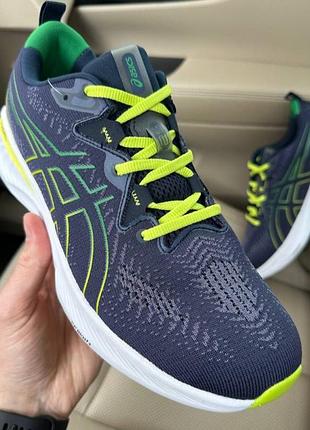 Чоловічі кросівки asics сині з салатовим, текстиль, весна-літо-осінь, розмір 41-46, нові, мф1