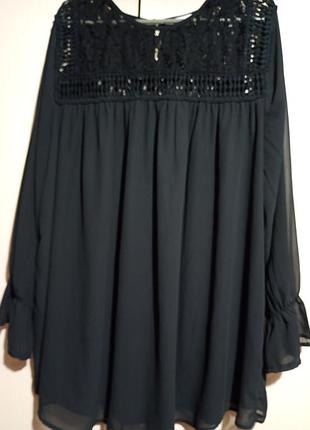 Батал!!шикарная шифоновая блуза, размер 24.товар люкс!