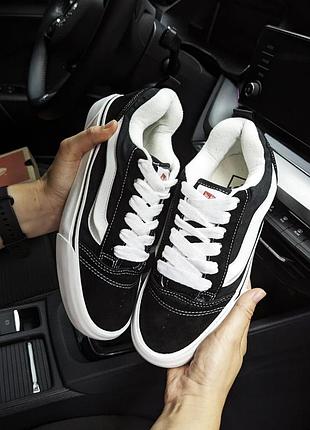 Женские кеды vans knu skool черные с белым🔥
