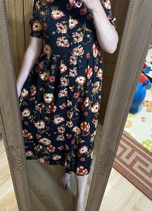 Новое классное длинное платье на пуговицах в цветочный принт 50 р zara