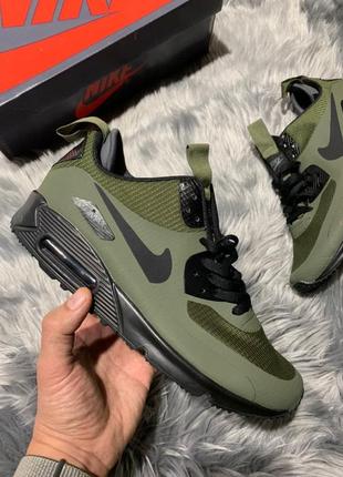 Новые зимние кроссовки с термоноском nike air max 90 khaki2 фото