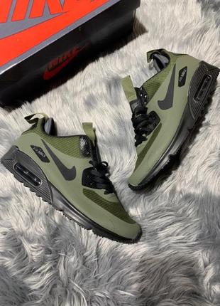 Новые зимние кроссовки с термоноском nike air max 90 khaki1 фото