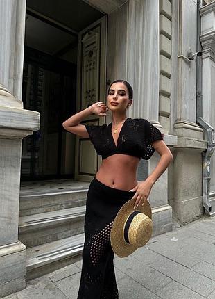 В’язаний комплект  з коротким топом