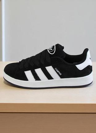 Кроссовки adidas campus white/black, кроссовки адидас кампус черно/белые (0136)