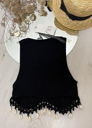 Топ, топ zara, кроп топ , топ з мушлями.